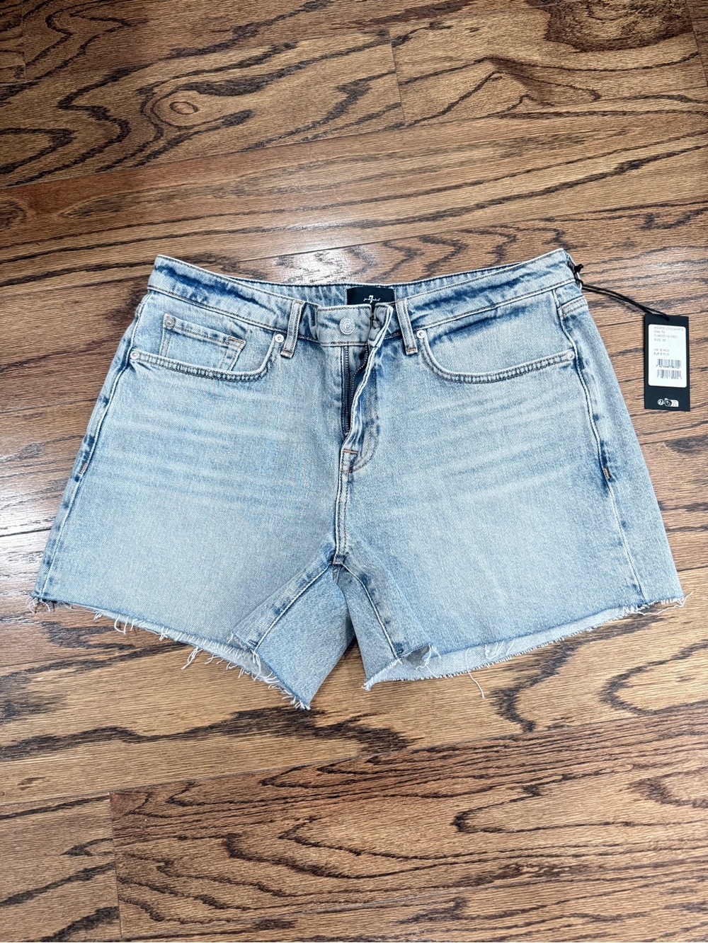 7 For All Mankind Light Blue Denim Cutoff Shorts